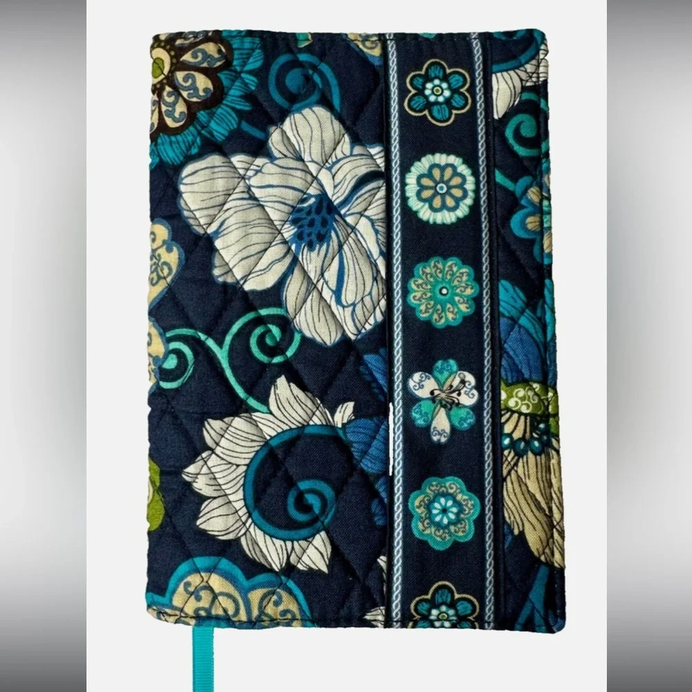 VTG Vera Bradley Mod Blue Floral, Quilted Book Cover Retired ‘07 EUC